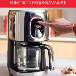 Cafetiere Filtre Programmable Inox Moulinex Majestuo Ecran Tactile