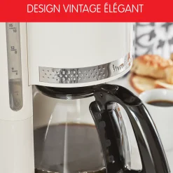 Cafetiere Filtre Soleil Ivoire, Design Vintage, Capacite 1,25L,