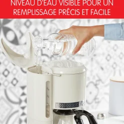 Cafetiere Filtre Soleil Ivoire, Design Vintage, Capacite 1,25L,