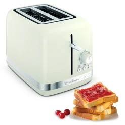 Grille-Pain Soleil Ivoire 2 Fentes Larges, Design Retro, 7 Niveaux De Dorage