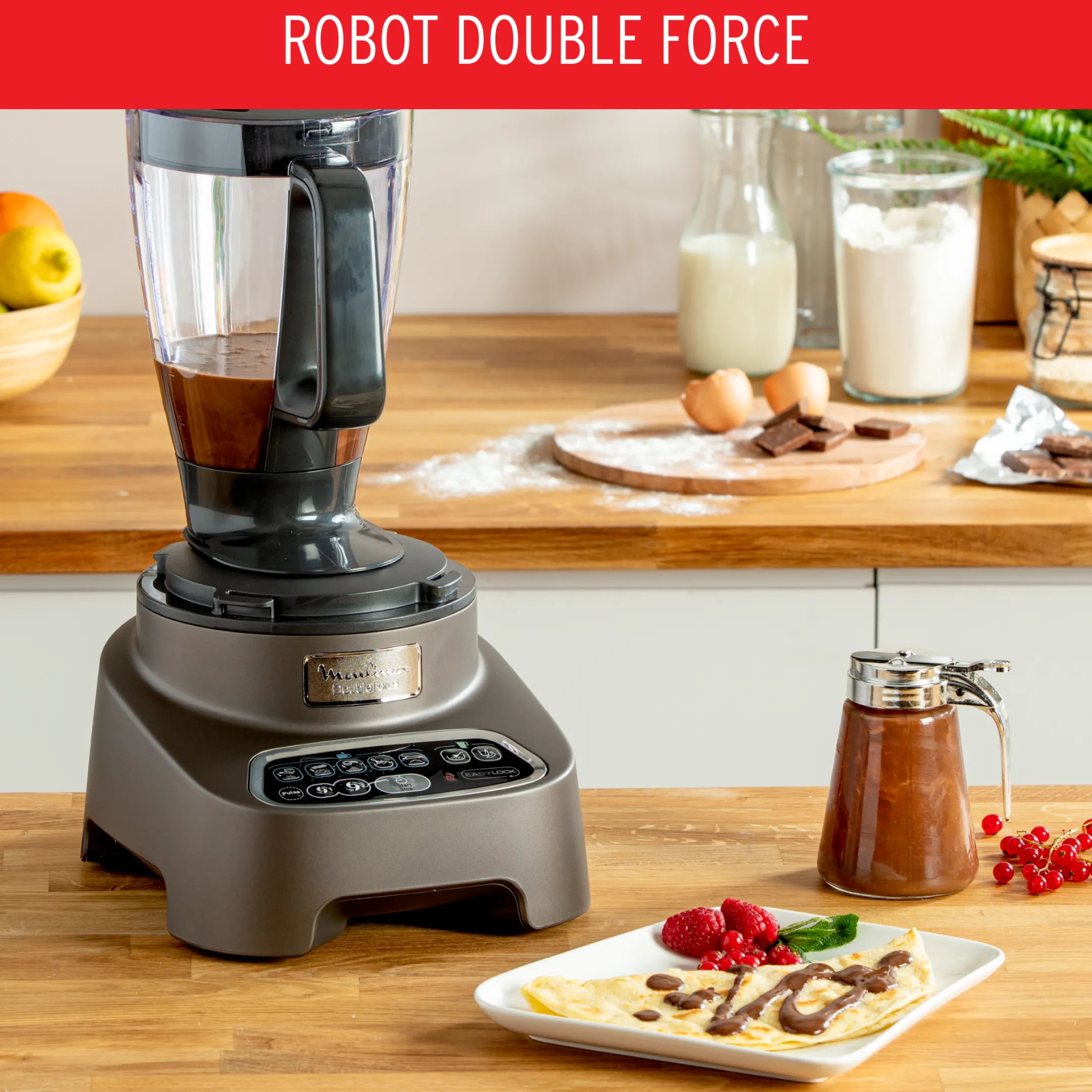 Robot Double Force, 1000 W, 10 Accessoires, 6 Vitesses