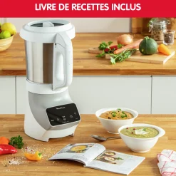 Soup&Plus Gris 1100 W + Panier Vapeur Inox